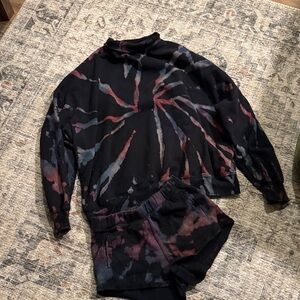 PacSun Women's Tie-Dye Crewneck and Shorta Set
